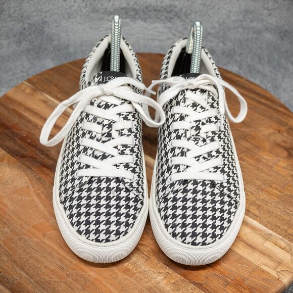 Designer J Crew Hounds Tooth Design Lace Up Sneakers Size 7 - Picture 2 of 9